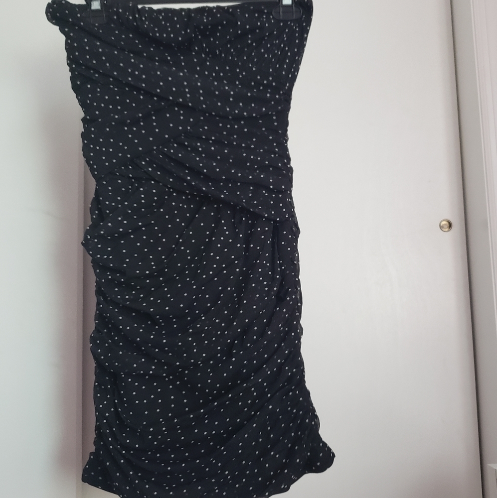 charlotte russe Ruched Polka Dot Mini Dress
